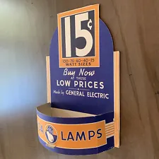 GE Edison Mazda Lamps Light Bulb Vintage Store Display Box 25 40 60 75 100 Watt