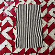 Vintage Striped Canvas Material Scrap For Repair