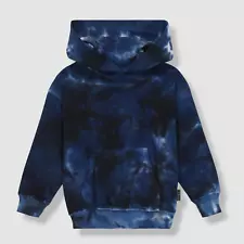 $70 Molo Kid's Boys' Blue Matt Tie-Dye Hoodie Sweatshirt Size 5