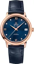 Omega New De Ville Prestige Blue Diamond Dial Womens Dress Buy Online For Sale