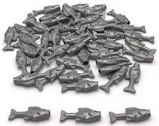 Lego 50 New Flat Silver Fish Pieces