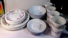 Vintage Corelle WISTERIA SWIRL Pattern Dinnerware Set - 40pcs Service for 8