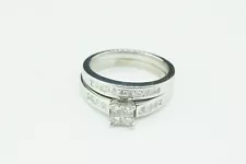 14K White Gold 1.10 TCW Diamond Engagement Ring Estate Sale