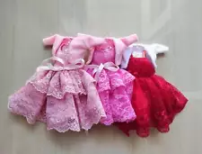 Sale 3 clothes Blythe ICY BJD Doll 1/6 Bow Dress Pink Red Toy Girl Women Girl