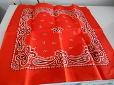 lot of 27 orange paisley double sided bandanas