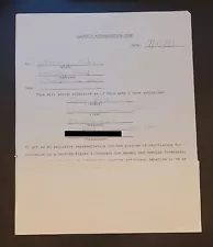 CHICAGO CUBS DOUG BIRD PLAYER AUTHORIZATION FORM 1981 AWESOME