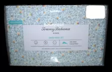 Tommy Bahama CRANE Flower Queen 4 Pc Sheet Set - 100% Cotton Percale - NEW