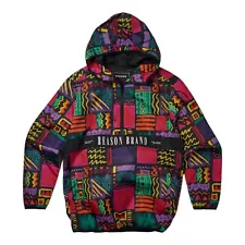 Adjust Allover 90's Print Anorak Lightweight Hooded Pullover Jacket Men's Large