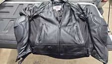 Joe Rocket Sonic Men's Black Leather Motorcycle Jacket Padded Lined Size Large