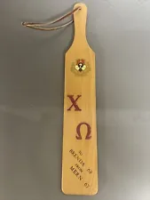 Vintage Chi Omega Fraternity Greek Wood Pledge Paddle Ohio Wesleyan Kappa Gamma