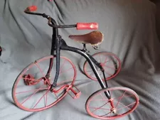 Gorgeous Antique Pre1920s Iron And Rubber Tricycle With Leather Seat!