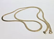 30'' Gold Plated 4mm Herringbone Link Necklace Chain Designer Signed