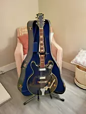 Vintage 1960s Greco EG-135 Hollow-Body Electric Guitar Black Japan Super RARE