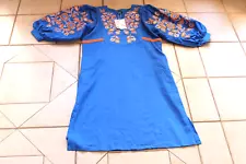 2KOLYORY Ukrainian Linen Embroidered Dress Sz M/L