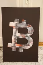 Original Bit coin Art Original for sale by Nick Paloumbis 2023 - 36in x 24in