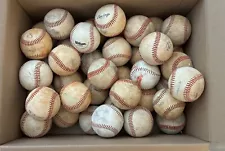 Lot of 40 Used Leather Practice Baseballs - Perfect for BP!