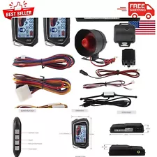 2-Way Car Alarm System with 1.73'' LCD Remote & 800m Range for Ultimate Security