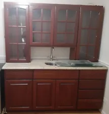 Used Cherry Oak Kitchen Cabinets (Wall, Base and Countertop)