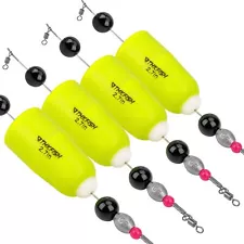 THKFISH 4PCS Fishing Bobbers Floats Rig Rattle Popping Cork Weighted Floats