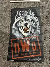 RARE AUTHENTIC WCW WOLF 20 X 36 FLAG 1999 BANNER VINTAGE NWO WWF WWE