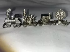 Coca Cola Pewter Miniature 4 Piece Train Set 5.5" In.