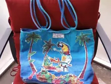 Jimmy Buffett Caribbean Soul Vacation Vs Work Canvas Beach Tote Travel Bag