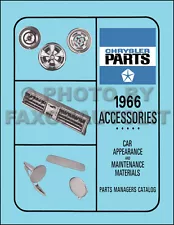 1966 Dodge Accessories Parts Book Charger Coronet Dart Polara Monaco Truck Van