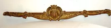 LARGE vintage hand carved gilt wood architectural salvage sculpture pediment