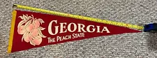 VINTAGE GEORGIA THE PEACH STATE Felt PENNANT Banner Flag Souvenir