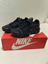 Nike Air Max Plus GS Tn Tuned Black Pure Platinum 655020-053 Shoes Size 6Y