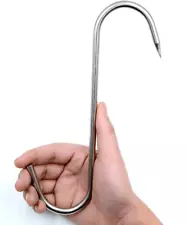 Meat Hook Heavy Duty S Hooks 10" Stainless Steel Processing Butcher For 4 Pack