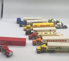 7 Die Cast Tractor Trailer Combos With 4 Extra Trucks And 1 Extra Trailer