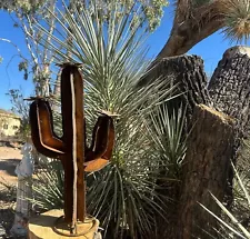 Flawed Handcrafted Rustic MINI Metal Saguaro Metal Yard Art Metal Cactus