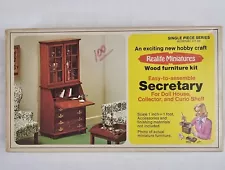 1970s Realife Miniatures Secretary Desk Heritage Doll House Furniture Wood Vtg