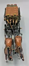 WWI British Wagon with crates, barrels and 2 figures old toy soldier style.