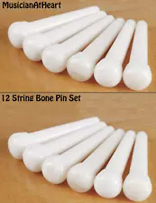 MusicianAtHeart BONE Bridge Slotted Pin Set for 12 String Gibson Acoustic Guitar