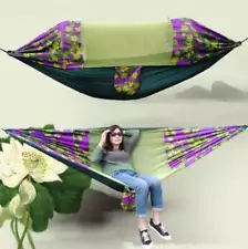 Outdoor Camping Mosquito-Proof Shade Hammock Parachute Cloth Printed Mosquito Ne