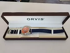 Orvis Adventure OR2NCB Blue Dial Chronograph Wristwatch Unused Box New Battery