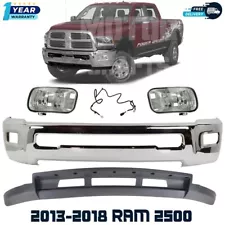 Front Bumper Face Bar Chrome Air Dam Fog Light For 2013-2018 Ram 2500