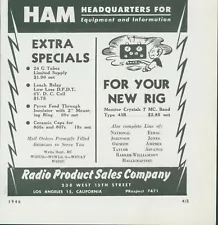 1946 HAM Equipment Information Headquarters For New Radio Rig Product Ad RC1