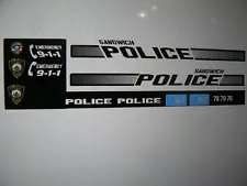 Sandwich Mass Police Patrol Car Decals 1:64 two for one money