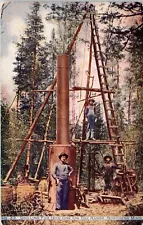 NORTHERN MINN. MINING POSTCARD Drilling for Iron Ore on the Range. Vintage.