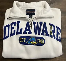 Jansport Delaware Fighting Blue Hens 1/4 Zip Sweater Sz S Ncaa