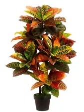 Artificial Tree Palm Plant Bush Tropical UV RATED Indoor Outdoor Croton 3 Foot