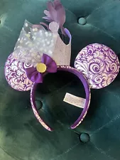 Disney Parks Purple Crown and Feathers Jubilee Minnie Mouse Ears Headband Bow