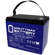 Mighty Max 12V 75AH GEL Battery Replaces Sunrise Quickie QM-710 Power Wheelchair