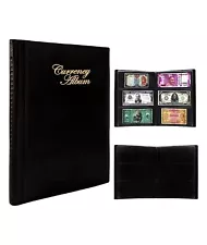 Currency Album for Notes(102 Pockets)Faux Leather Cover Currency Note Collection