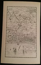 Original 1933 Jo Mora Pictorial Map of Guatemala City