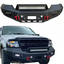 Vijay For 2004-2008 11th Gen Ford F150 Front Bumper w/Winch Plate&LED Lights