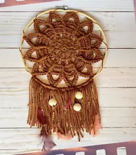 dreamcatcher with feathers handmade crochet